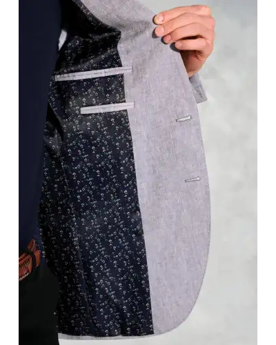 Jackets Brook Taverner Tailored Fit Eastwood Light Blue Pure Linen Jacket £134.00