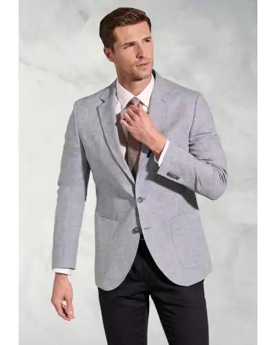 Jackets Brook Taverner Tailored Fit Eastwood Light Blue Pure Linen Jacket-BT-5428D £116.00