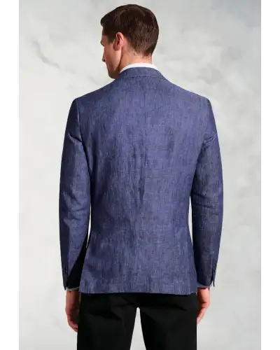Jackets Brook Taverner Tailored Fit Eastwood Blue Pure Linen Jacket £134.00