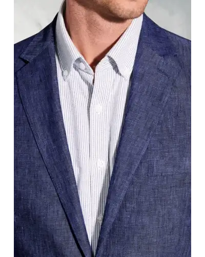 Jackets Brook Taverner Tailored Fit Eastwood Blue Pure Linen Jacket £134.00