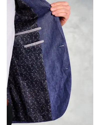 Jackets Brook Taverner Tailored Fit Eastwood Blue Pure Linen Jacket-BT-5428C £116.00