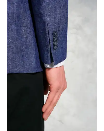 Jackets Brook Taverner Tailored Fit Eastwood Blue Pure Linen Jacket £134.00