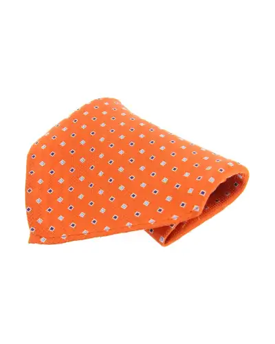 Pocket Square Soprano Ties Soprano Orange With Small Squares Silk Pocket Square £15.00
