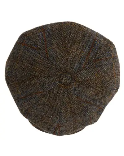 Caps & Flat Caps Christys Hats Harris Tweed 8 Piece Baker Boy Flat Cap In L005p-CH-CSK100675L005-S £45.00