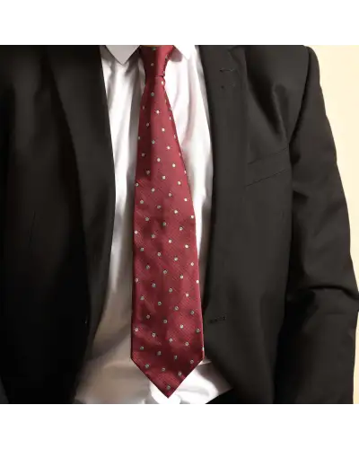 Men PEPER HAROW Pin Polka Mens Ties - Burgundy £68.00