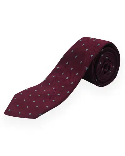 Men PEPER HAROW Pin Polka Mens Ties - Burgundy £68.00