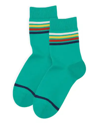 Women PEPER HAROW Mix Tape Womens Socks - Teal £15.00