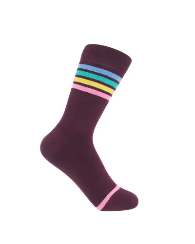 Women PEPER HAROW Mix Tape Womens Socks - Maroon £15.00