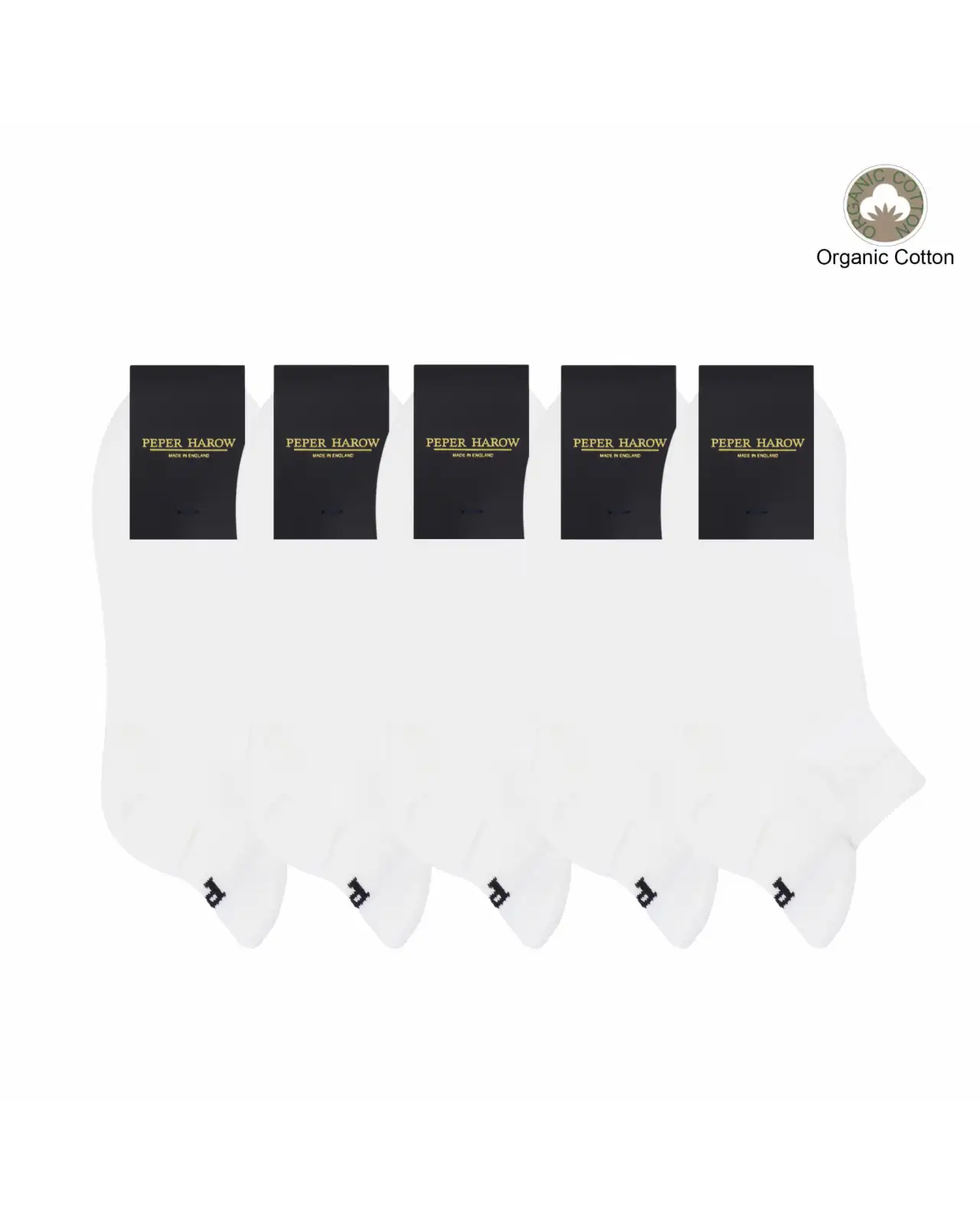 Women PEPER HAROW Womens White Trainer Sport Socks Bundle - Organic £45.00