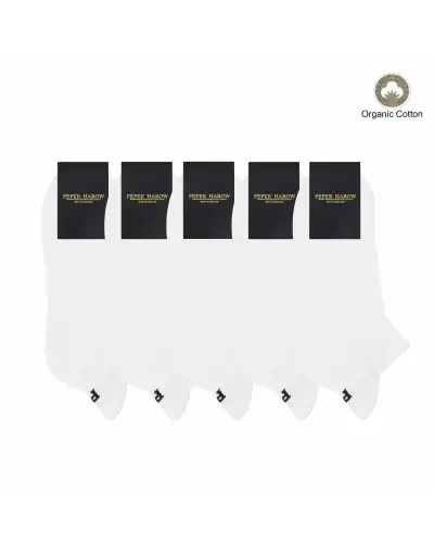 Men PEPER HAROW Mens White Trainer Sport Socks Bundle - Organic £59.00