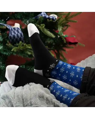 Men PEPER HAROW Snowflake Mens Socks - Blue £16.00