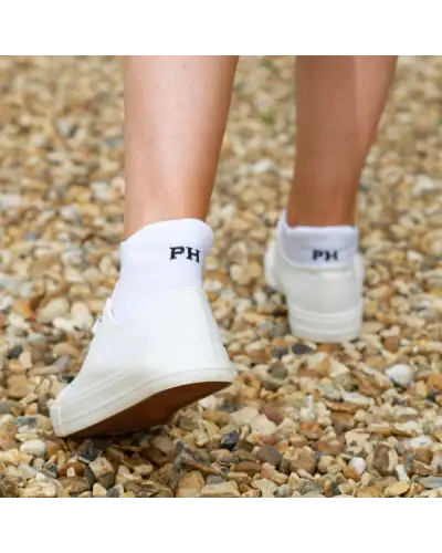 Women PEPER HAROW Organic Womens Trainer Sport Socks - White £11.00