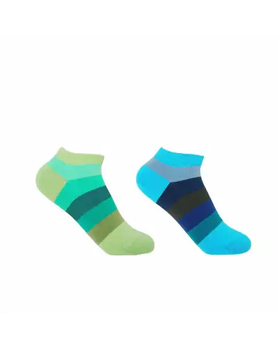 Women PEPER HAROW Block Stripe Womens Trainer Socks Bundle - Earth Aqua £17.00