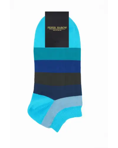 Women PEPER HAROW Block Stripe Womens Trainer Socks Bundle - Earth Aqua £17.00