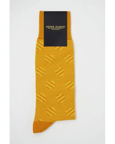 Men PEPER HAROW Polka Stripe Mens Socks - Butterscotch £16.00