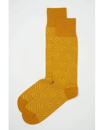 Men PEPER HAROW Polka Stripe Mens Socks - Butterscotch £16.00