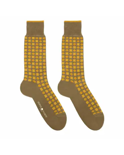 Men PEPER HAROW Diamonds Mens Socks - Mustard £16.00