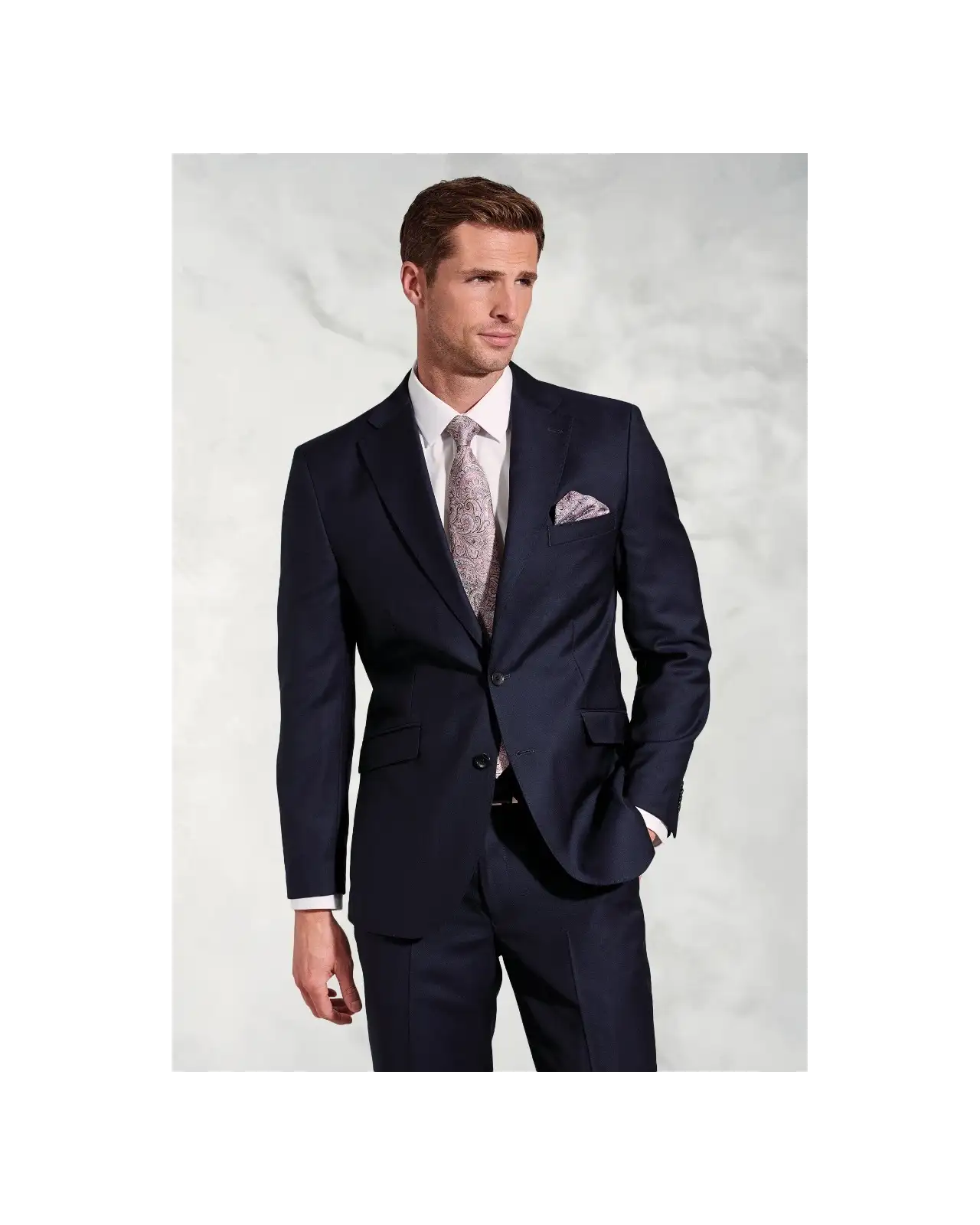 Suit Jackets Brook Taverner Tailored Fit Affleck Navy British Wool Suit Jacket-BT-5457A £206.00