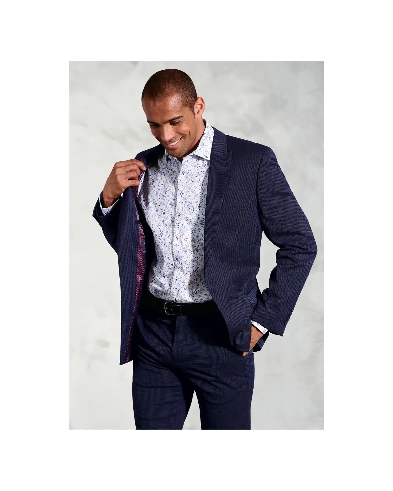 Suit Jackets Brook Taverner Tailored Fit Pegasus Navy Pin Dot Washable Suit Jacket-BT-3551A £90.00