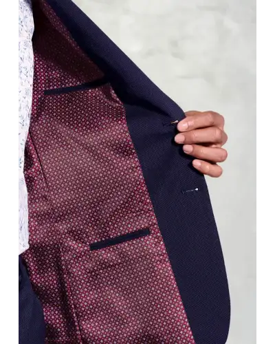 Suit Jackets Brook Taverner Tailored Fit Pegasus Navy Pin Dot Washable Suit Jacket-BT-3551A £90.00