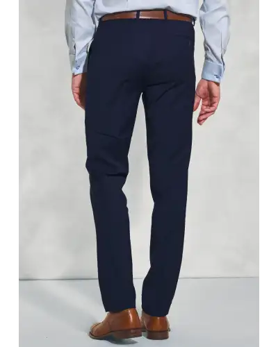 Trousers Brook Taverner Tailored Fit Cassino Mid Blue Washable Suit Trousers-BT-8655H £63.00