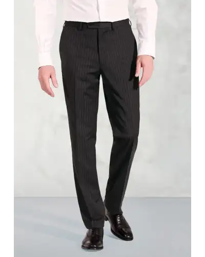 Trousers Brook Taverner Tailored Fit Avalino Charcoal Pinstripe Suit Trousers-BT-8387F £63.00