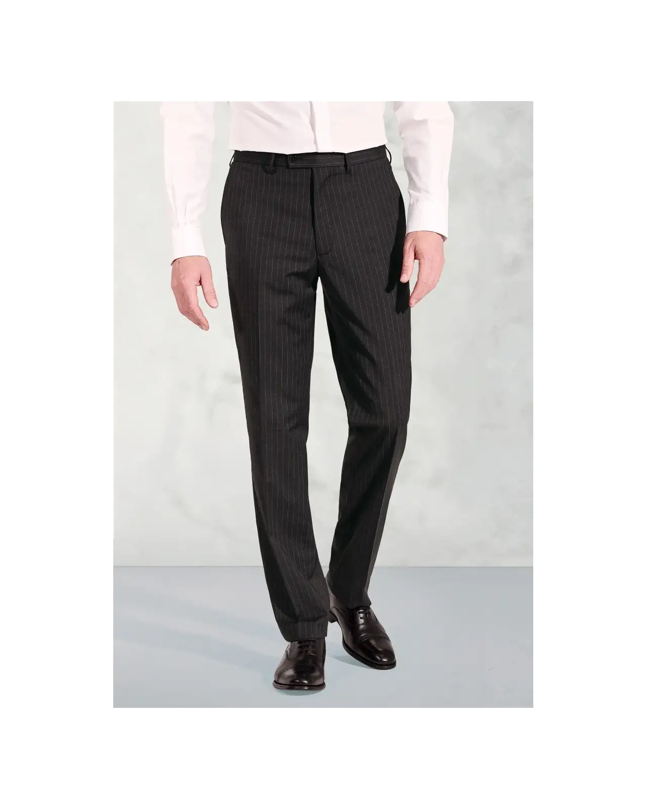 Trousers Brook Taverner Tailored Fit Avalino Charcoal Pinstripe Suit Trousers-BT-8387F £63.00