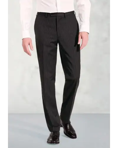 Trousers Brook Taverner Tailored Fit Avalino Charcoal Pinstripe Suit Trousers-BT-8387F £63.00