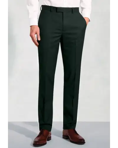 Flannel Trousers Brook Taverner Tailored Fit Hansen Dark Green Flannel Suit Trousers-BT-8072BT £45.00