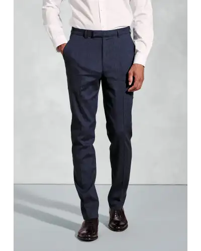 Suit Trousers Brook Taverner Tailored Fit Grant Navy Linen Blend Suit Trousers-BT-8049A £63.00
