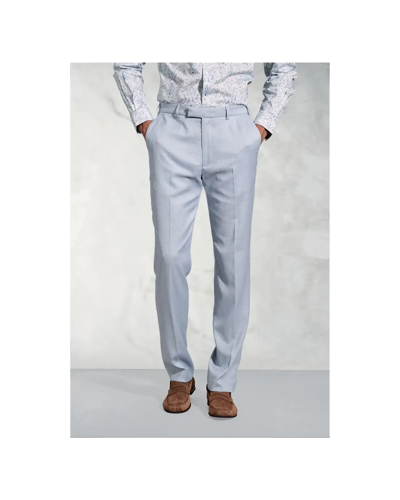 Suit Trousers Brook Taverner Tailored Fit Hardy Blue Textured Occasion Suit Trousers £45.00