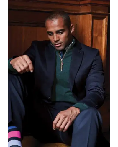 Suit Jackets Brook Taverner Tailored Fit Dawlish Navy Birdseye Wool Suit Jacket-BT-5982DT £179.00