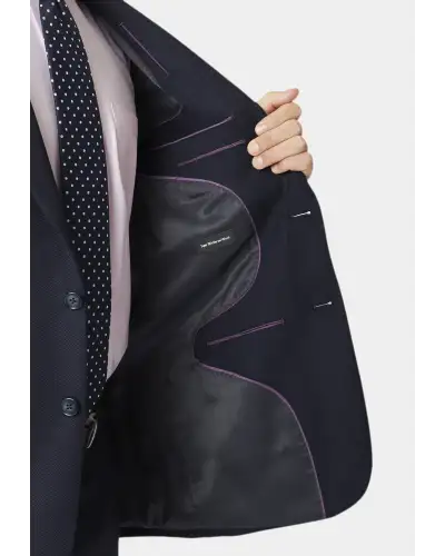 Suit Jackets Brook Taverner Tailored Fit Dawlish Navy Birdseye Wool Suit Jacket-BT-5982DT £179.00