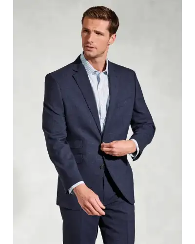 Suit Jackets Brook Taverner Tailored Fit Mckellen Navy Wool Linen Blend Suit Jacket £116.00