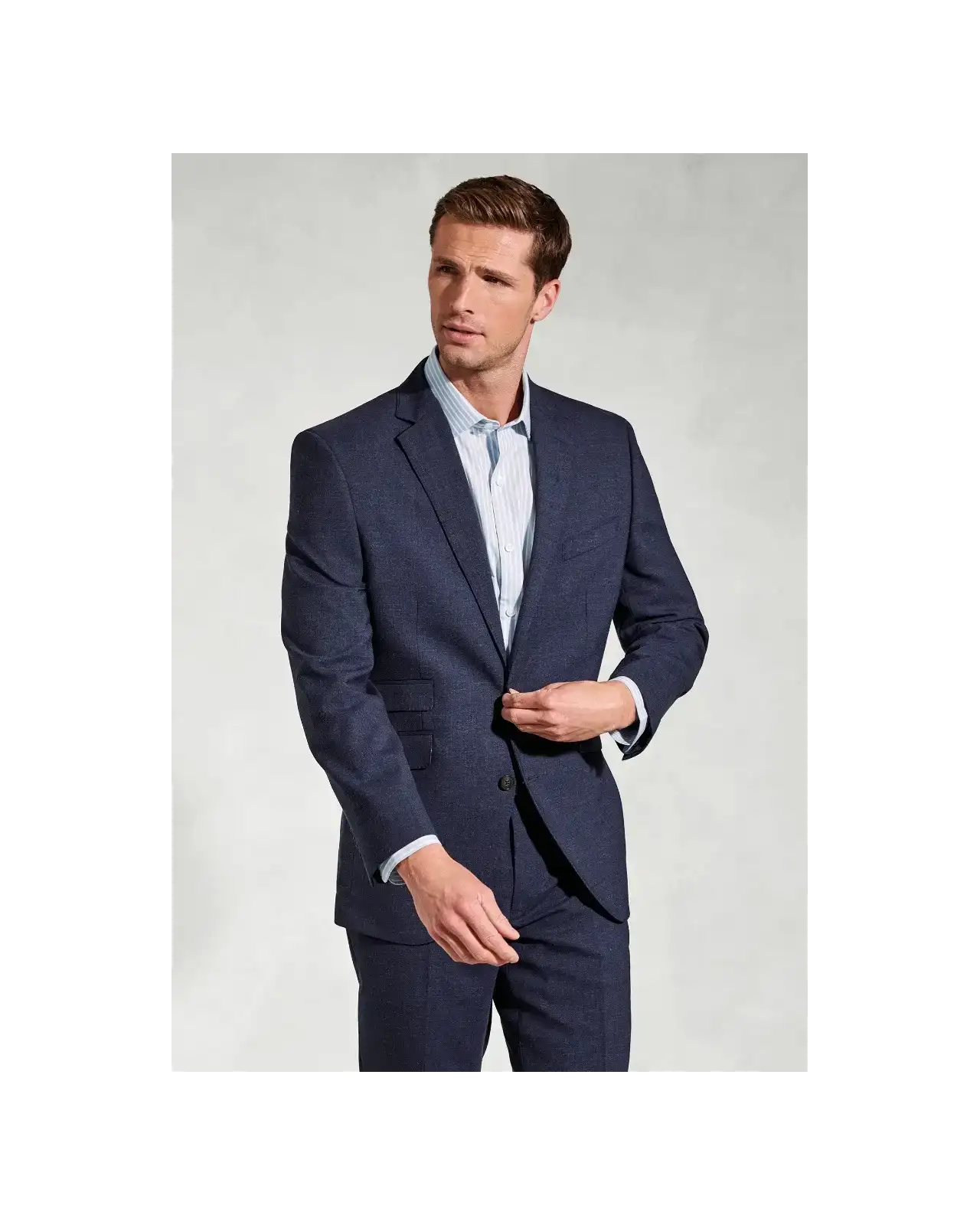 Suit Jackets Brook Taverner Tailored Fit Mckellen Navy Wool Linen Blend Suit Jacket £116.00