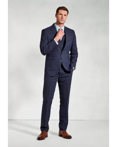 Suit Jackets Brook Taverner Tailored Fit Mckellen Navy Linen Blend Suit Jacket-BT-5453B £134.00