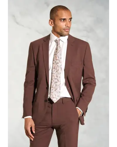 Suit Jackets Brook Taverner Tailored Fit Oliver Rust Melange Wool Blend Suit Jacket-BT-5422B £134.00