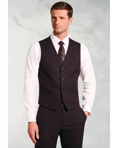 Waistcoats Brook Taverner Tailored Fit Hansen Burgundy Flannel Suit Waistcoat-BT-1972AT £45.00