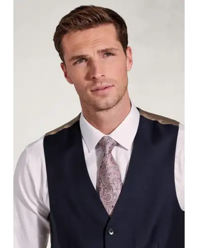 Wool Suits Brook Taverner Tailored Fit Affleck Navy Wool Suit Waistcoat-BT-1937A £72.00