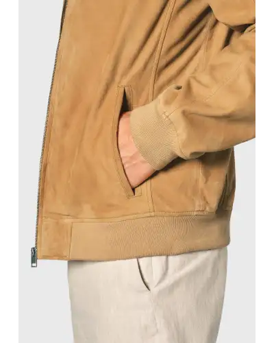 Jackets Brook Taverner Blakey Tan Suede College Jacket-BT-9083A £117.00