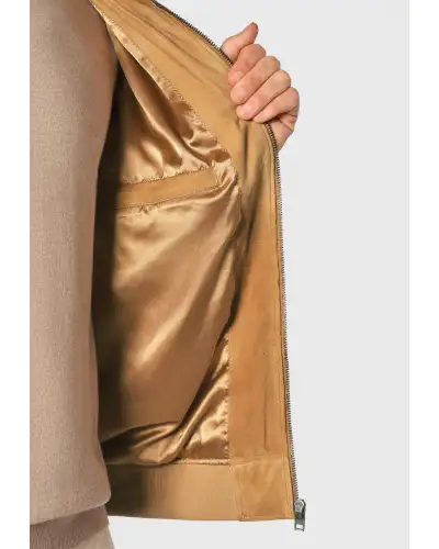 Jackets Brook Taverner Blakey Tan Suede College Jacket-BT-9083A £117.00