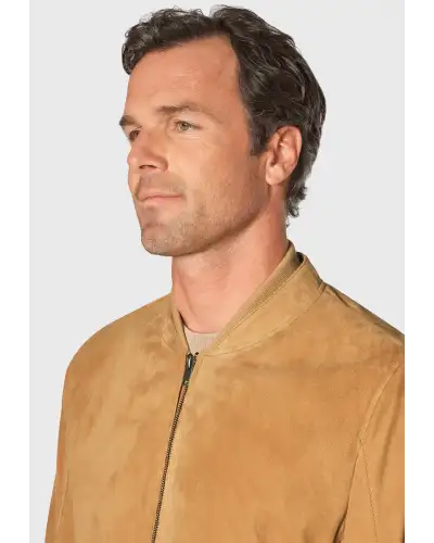 Jackets Brook Taverner Blakey Tan Suede College Jacket-BT-9083A £117.00