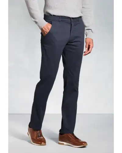 Fit Trousers Brook Taverner Tailored Fit Miami Navy Stretch Cotton Chinos-BT-8807A £45.00