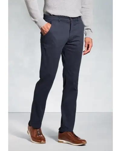 Fit Trousers Brook Taverner Regular Fit Denver Navy Stretch Cotton Chinos £45.00