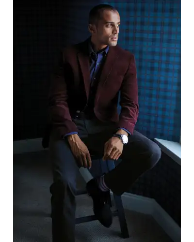 Fit Trousers Brook Taverner Regular Fit Denver Navy Stretch Cotton Chinos £45.00