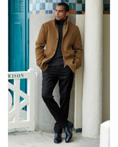 Flannel Trousers Brook Taverner Regular Fit Olney Black Flannel Trouser-BT-8706G £71.00