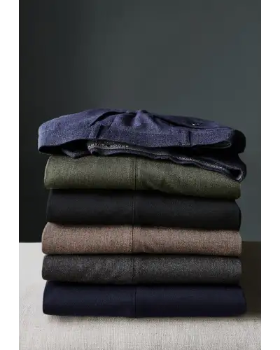 Flannel Trousers Brook Taverner Tailored Fit Olney Caramel Flannel Trouser-BT-8706AT £71.00