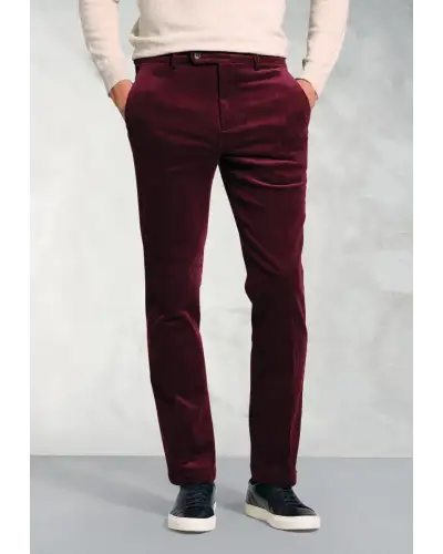 Corduroy Trousers Brook Taverner Regular Fit Ellroy Cherry Corduroy Trouser-BT-8689C £54.00