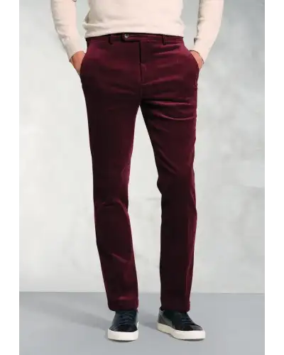 Corduroy Trousers Brook Taverner Regular Fit Ellroy Cherry Corduroy Trouser-BT-8689C £54.00