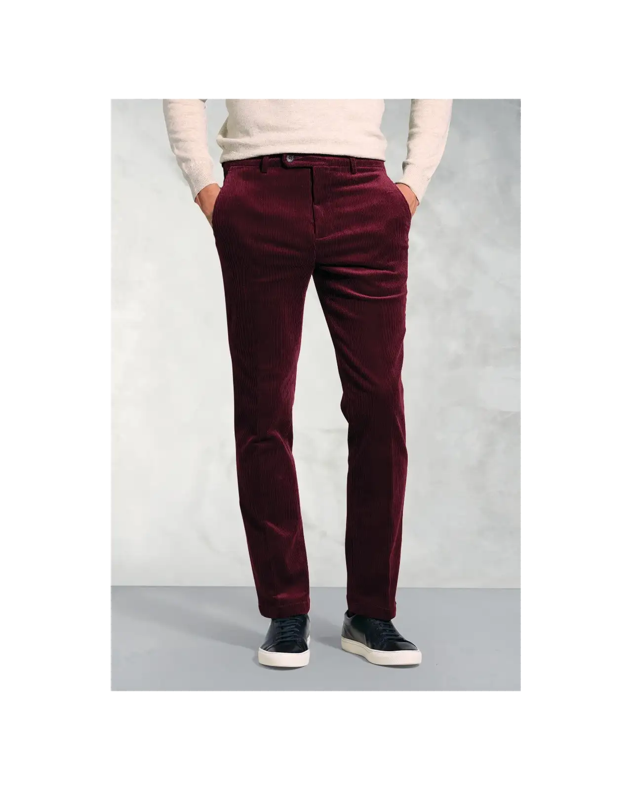 Corduroy Trousers Brook Taverner Regular Fit Ellroy Cherry Corduroy Trouser-BT-8689C £54.00
